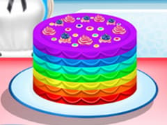 Elsa Cooking Rainbow Cake