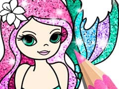 Mermaid Coloring Book Glitter