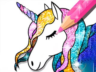 Unicorn Coloring Book Glitter